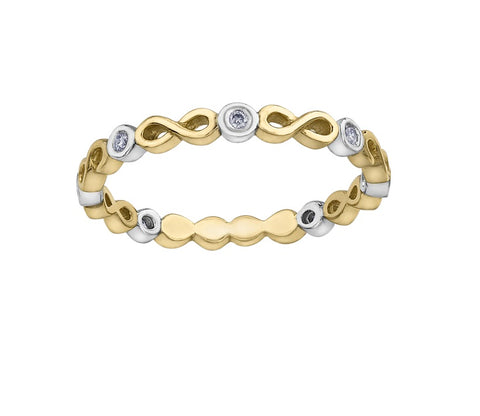 10kt Yellow Gold Infinity Diamond Stackable Ring