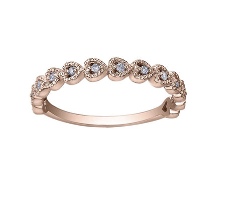 10kt Rose Gold Diamond Stackable Ring