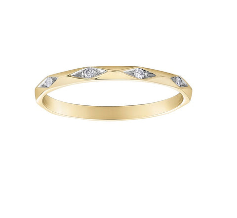 10kt Yellow Gold Diamond Stackable Ring