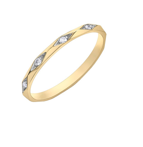10kt Yellow Gold Diamond Stackable Ring