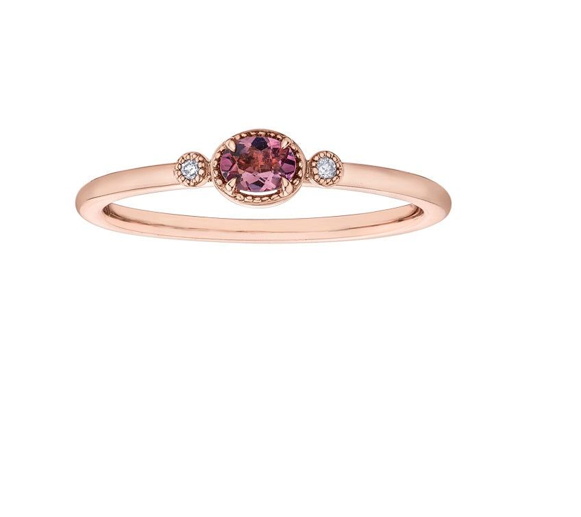 Pink tourmaline rose deals gold ring