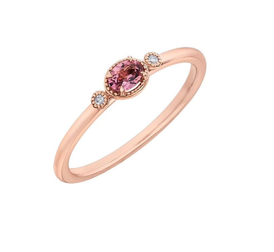 Pink tourmaline 2025 stacking ring