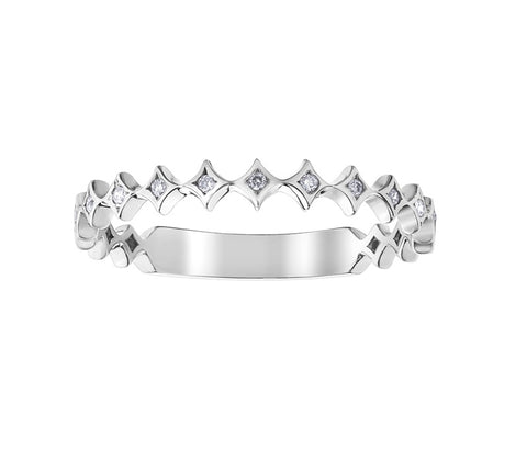 10kt White Gold Diamond Star Ring