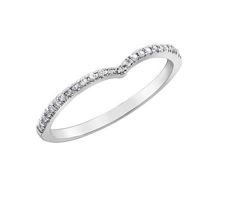 10kt White Gold 0.10 Diamond Wishbone Stackable Ring