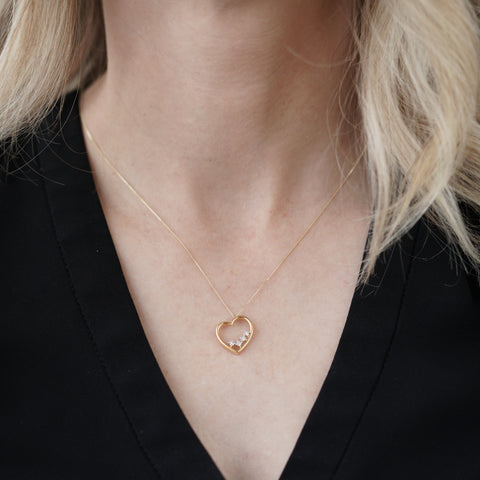 10kt Rose Gold Diamond Heart Pendant