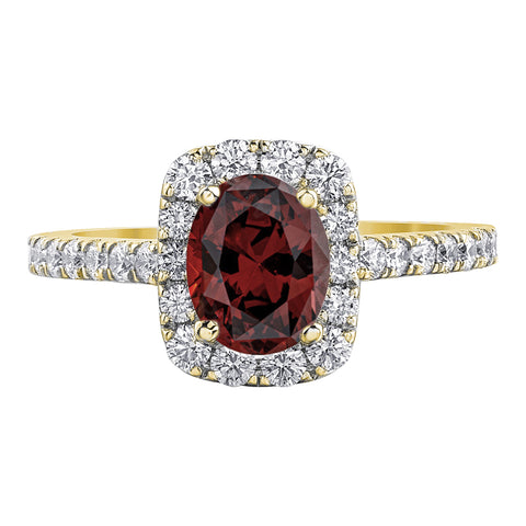 18kt Yellow Gold 1.03ct Oval Ruby And Diamond Ring