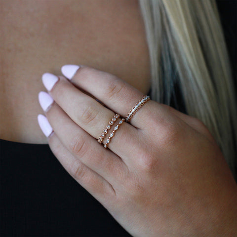 10kt Rose Gold Sphere Sensation Diamond Ring
