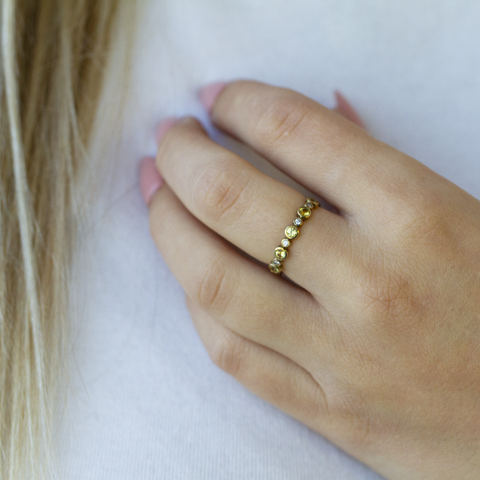 10kt Yellow Gold Diamond and Yellow Sapphire Ring